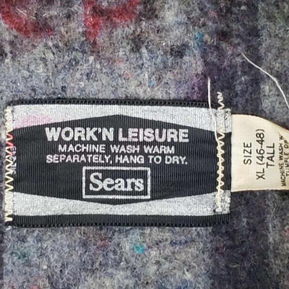 Vintage Sears Leisure Chore Blanket Lined Work Coat Jacket XLT 46/48 True Vtg - Picture 11 of 11